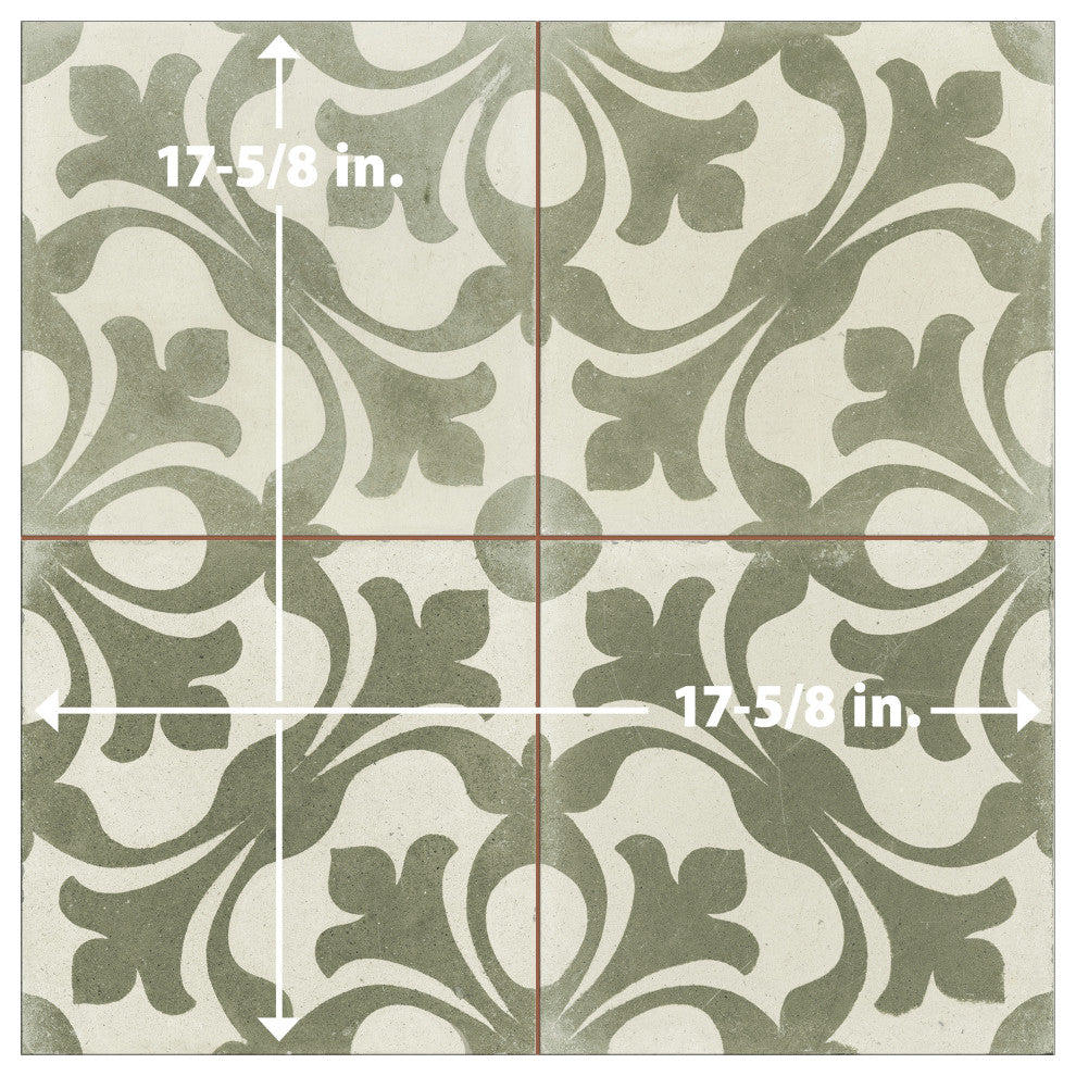 Kings Nouveau Sage Ceramic Floor and Wall Tile