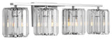 Coco Prism Vintage Metal/Glass Glam LED Vanity Light, Width: 29.75"