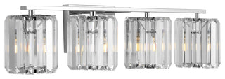 Coco Prism Vintage Metal/Glass Glam LED Vanity Light, Width: 29.75"
