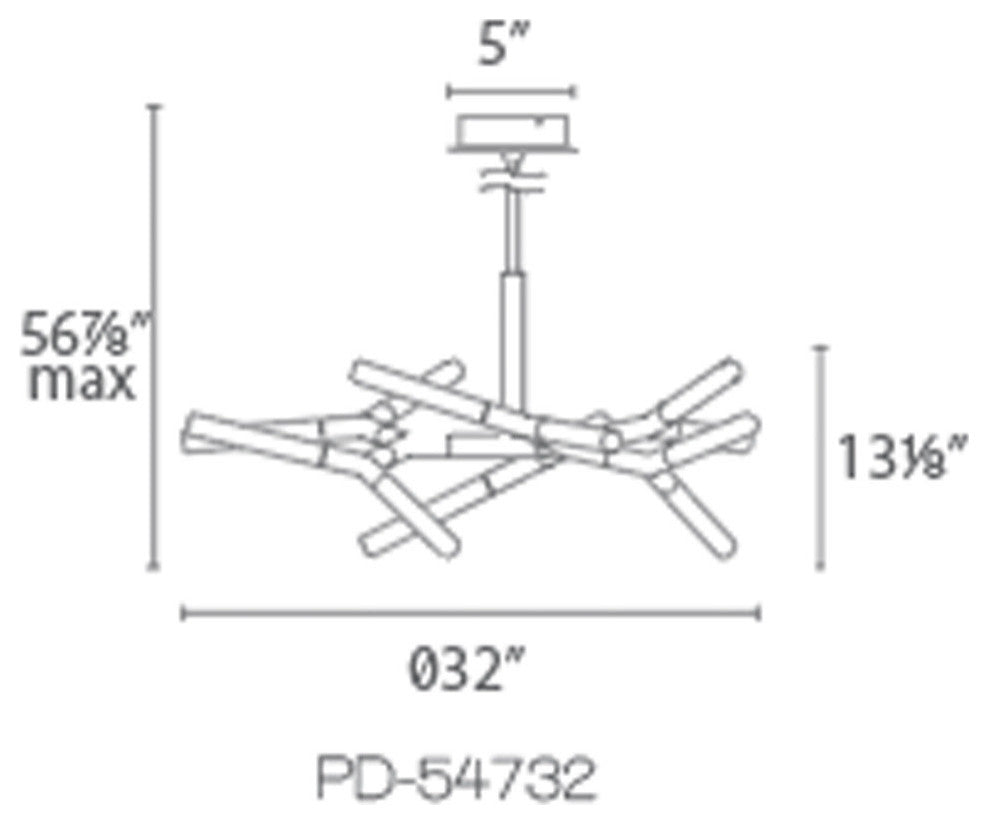 Modern Forms Kryptonite 32" LED Chandelier in Polished Nickel