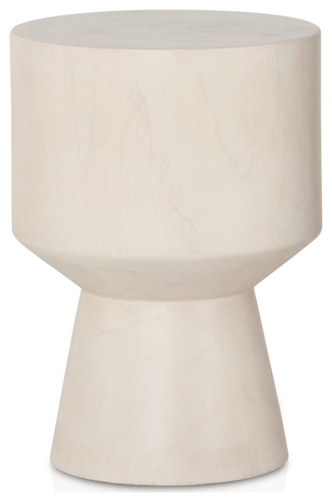 Jovie Outdoor End Table-Ivory Teak