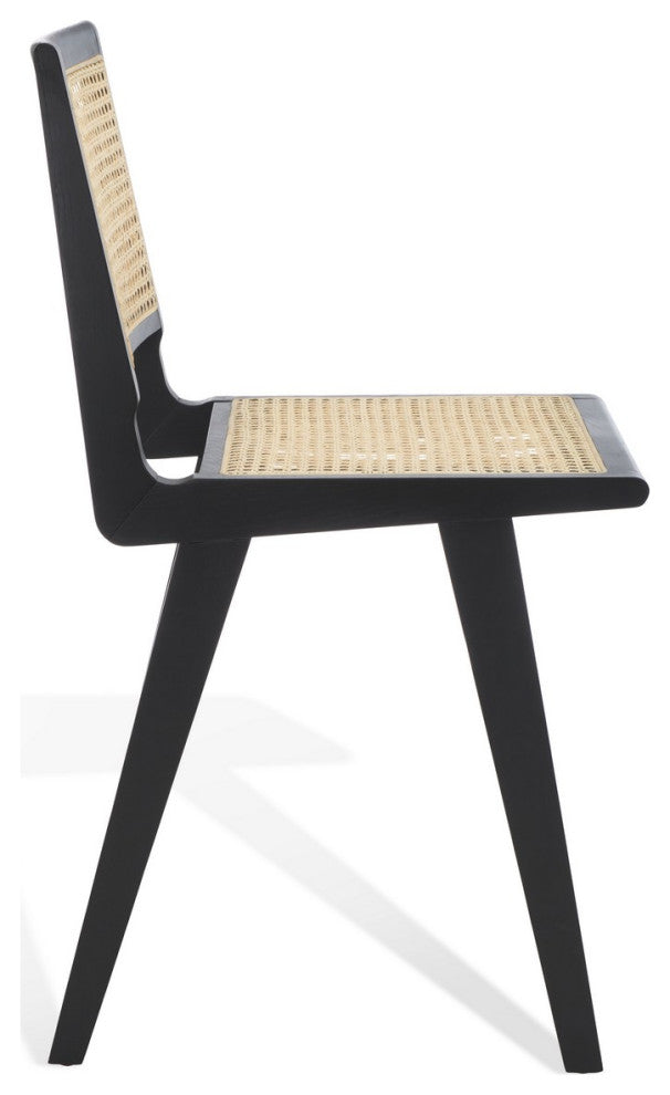 Safavieh Couture Hattie French Cane Counter Stool, Black/Natural
