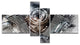 Motorcycle Engine Watercolor, Contemporary Canvas Art Print, 60"x32", 4 panels