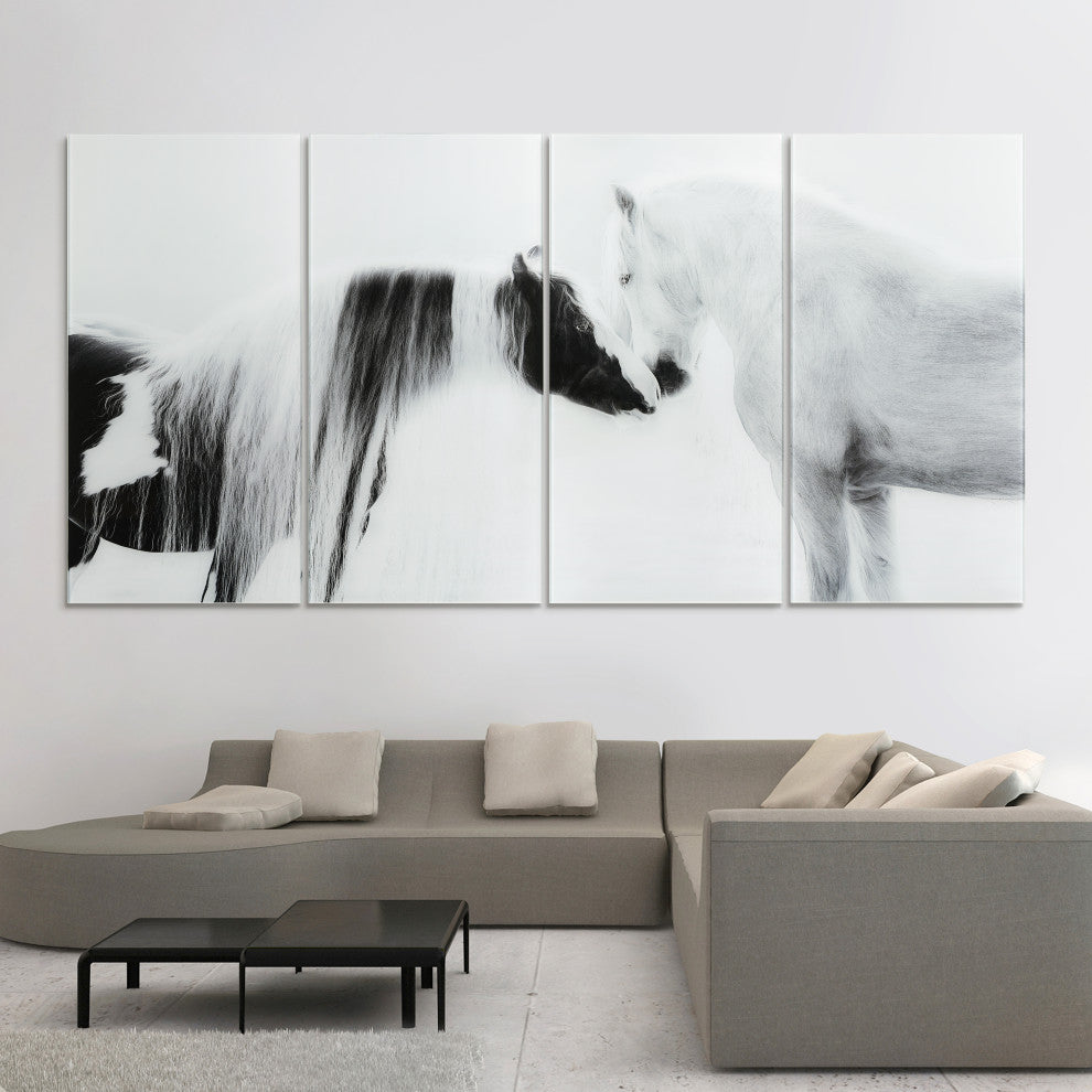 Collection of Horses Frameless Free Floating Tempered Glass Graphic Wall Art Set