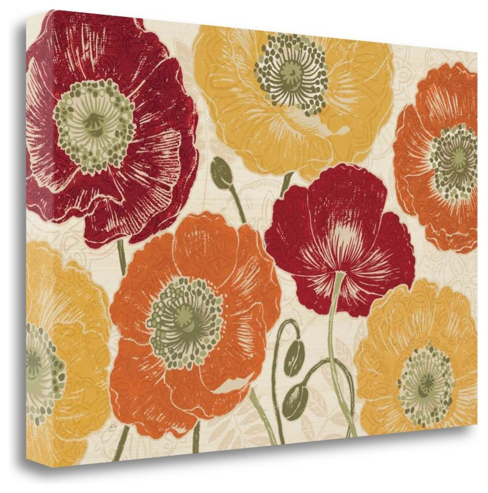 "A Poppys Touch I Spice" By Daphne Brissonnet, Giclee on Gallery Wrap Canvas
