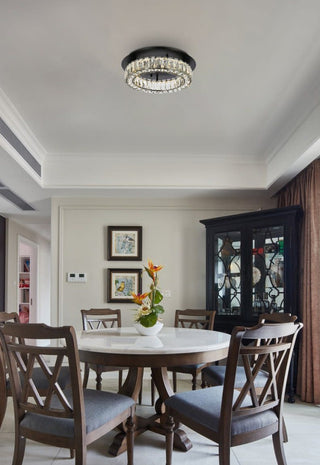 Elegant Lighting 3503F18 Monroe 18"W LED Semi-Flush Ceiling - Black