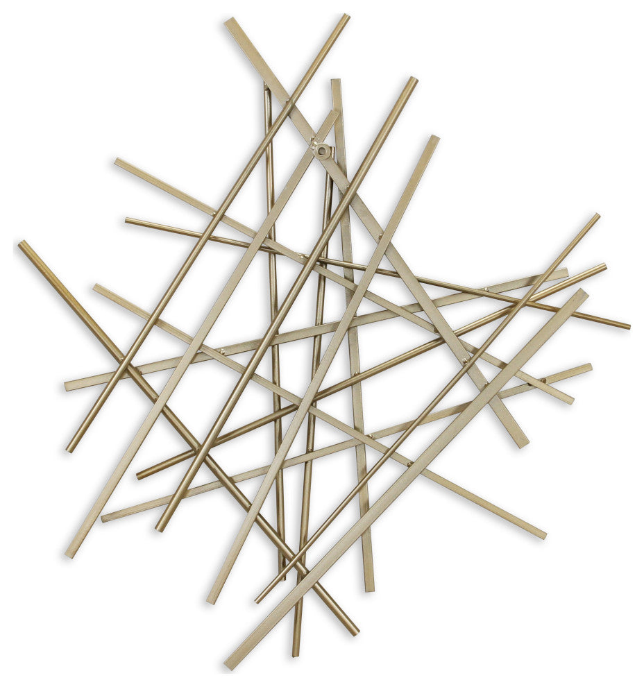 Abstract Gold Bar and Panel Wall Decor Piece