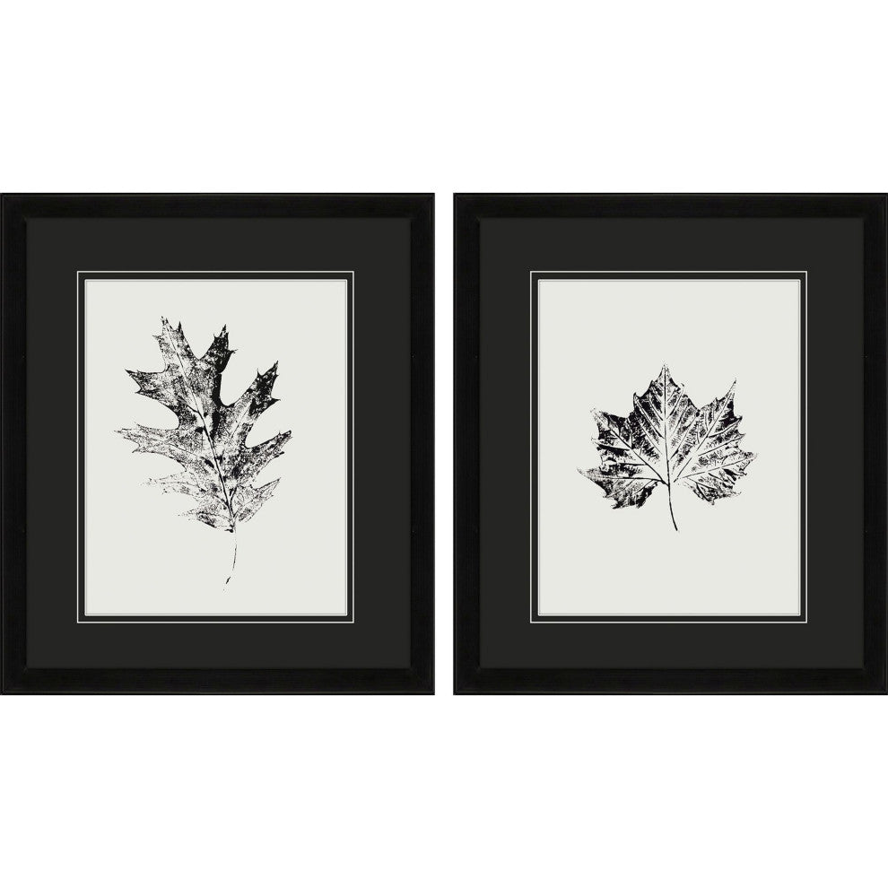 Black Print Leaf II Framed Art, 2-Piece Set