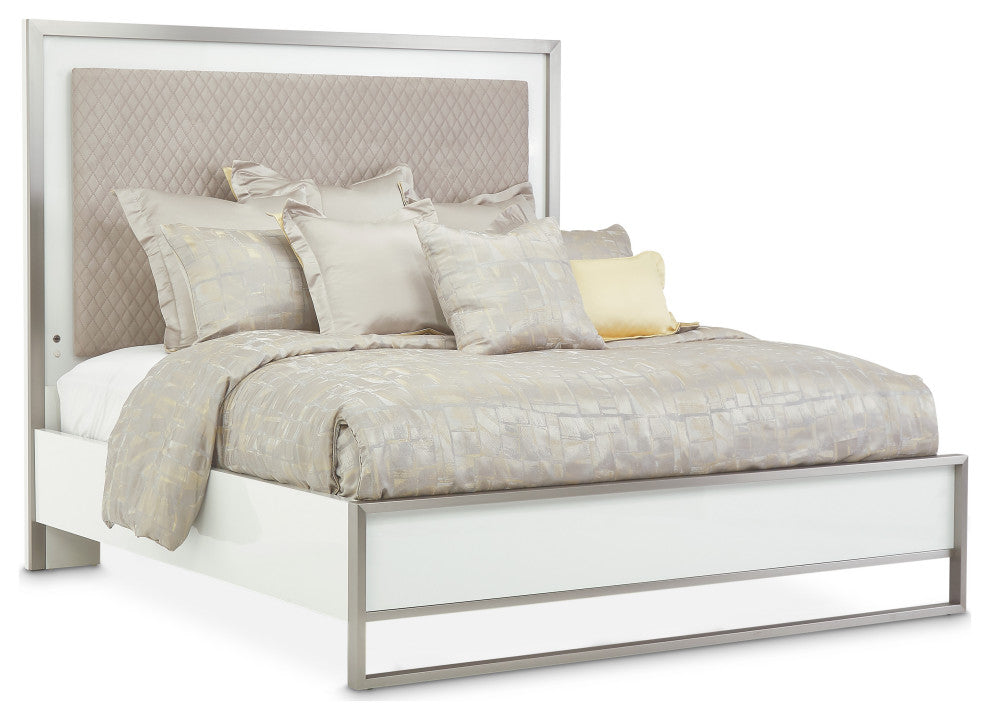 Marquee Queen Panel Bed - Cloud White