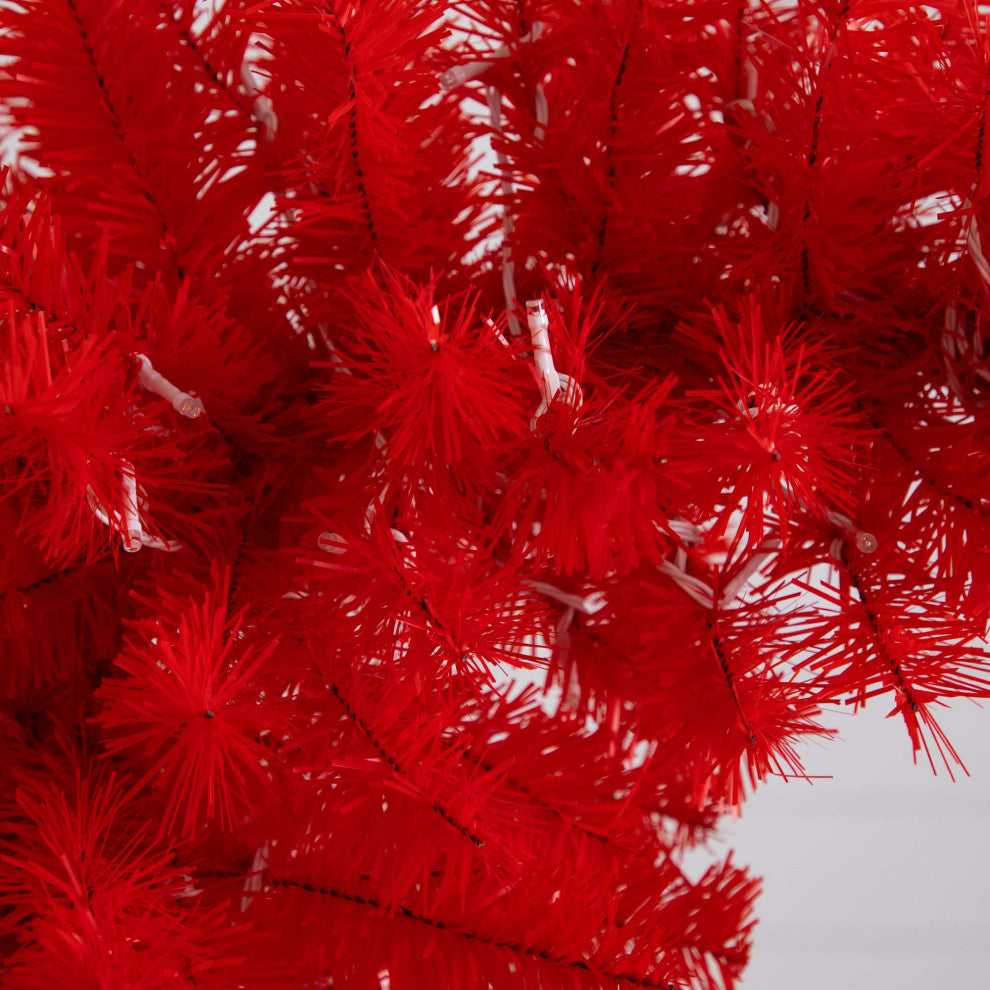 5ft. Pre-Lit Artificial Holiday Red Santa's Hat Christmas Tree