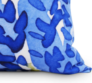 Flower Bell Decorative Floral Throw Pillow, Blue, 16"