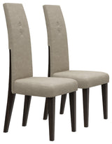Set of Two Brown And Espresso Upholstered Microfiber Dining Side Chairs