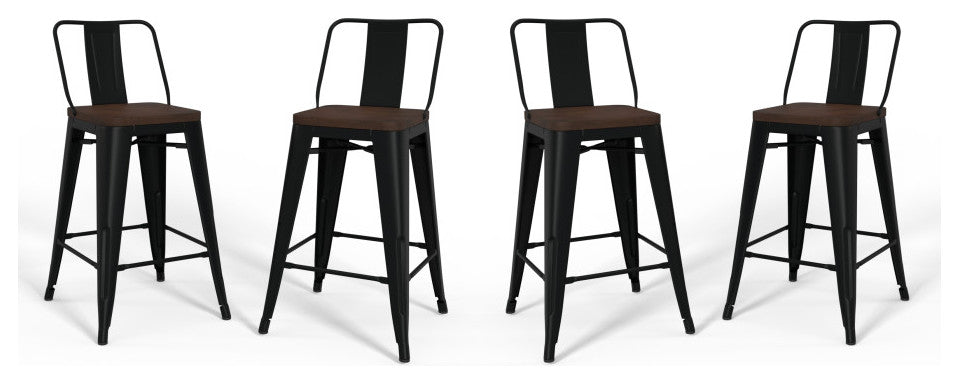 Rayne 24 inch Metal / Wood Counter Height Stool (Set of 4)