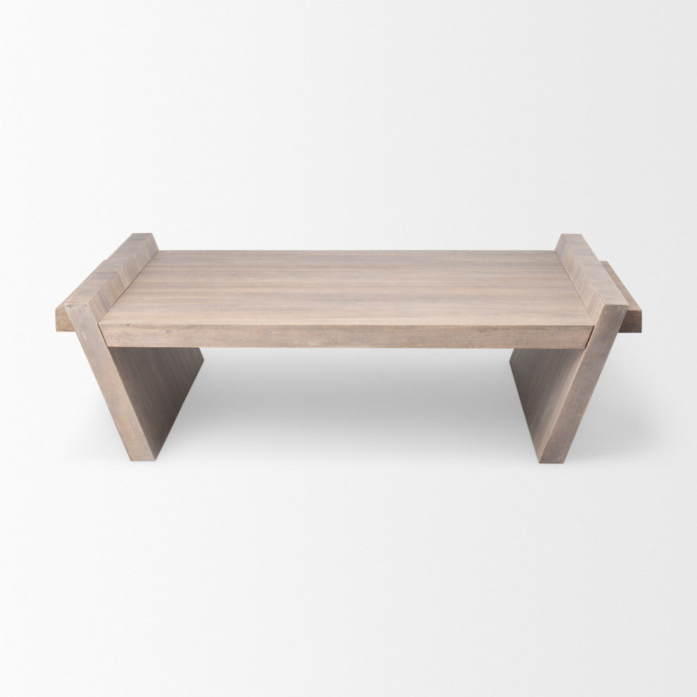 Elaine II Light Brown Solid Wood Coffee Table