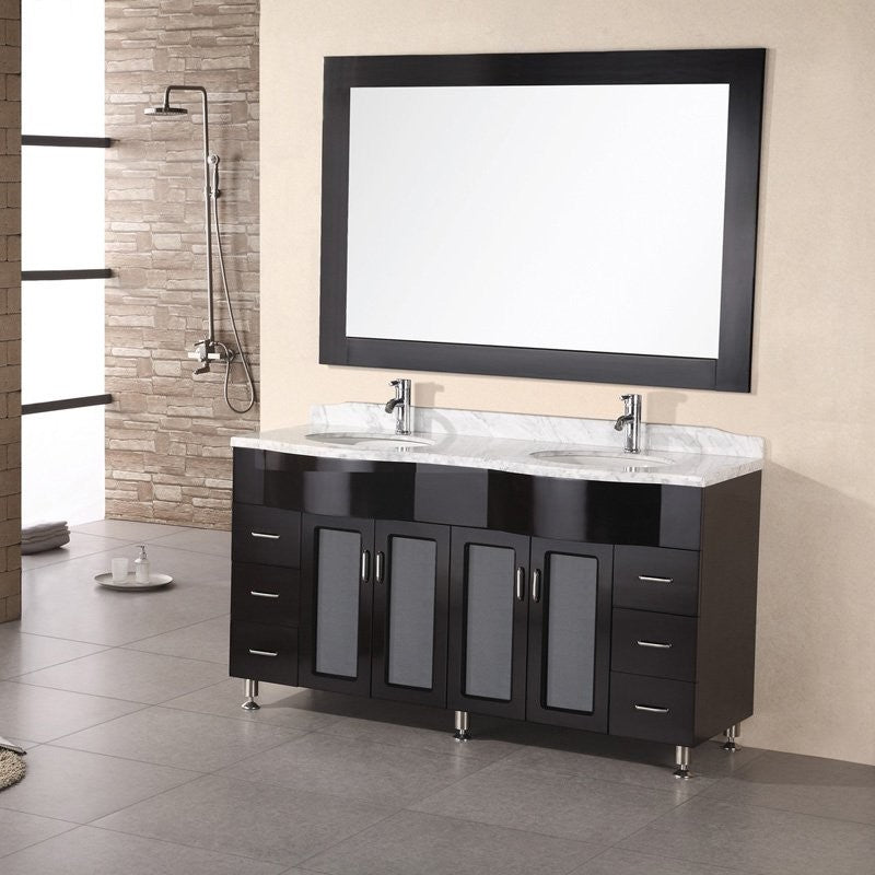 Bello 61" Double Sink Vanity Set in Espresso