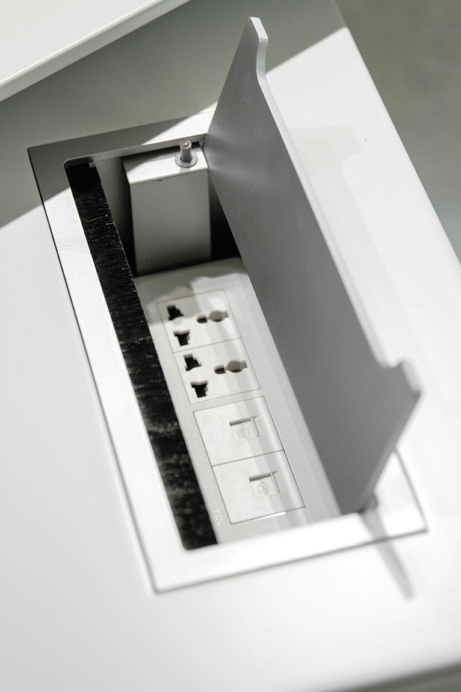 400 Collection Executive Desk with Left Filing and Storage Cabinet, White