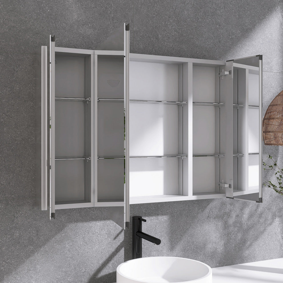 36" Rectangular Aluminum Recessed Mount/Surface Mount Medicine Cabinet