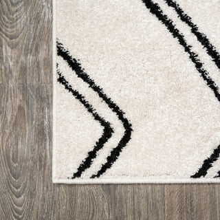 Deia Moroccan Style Diamond Shag, White/Black, 8'x10'