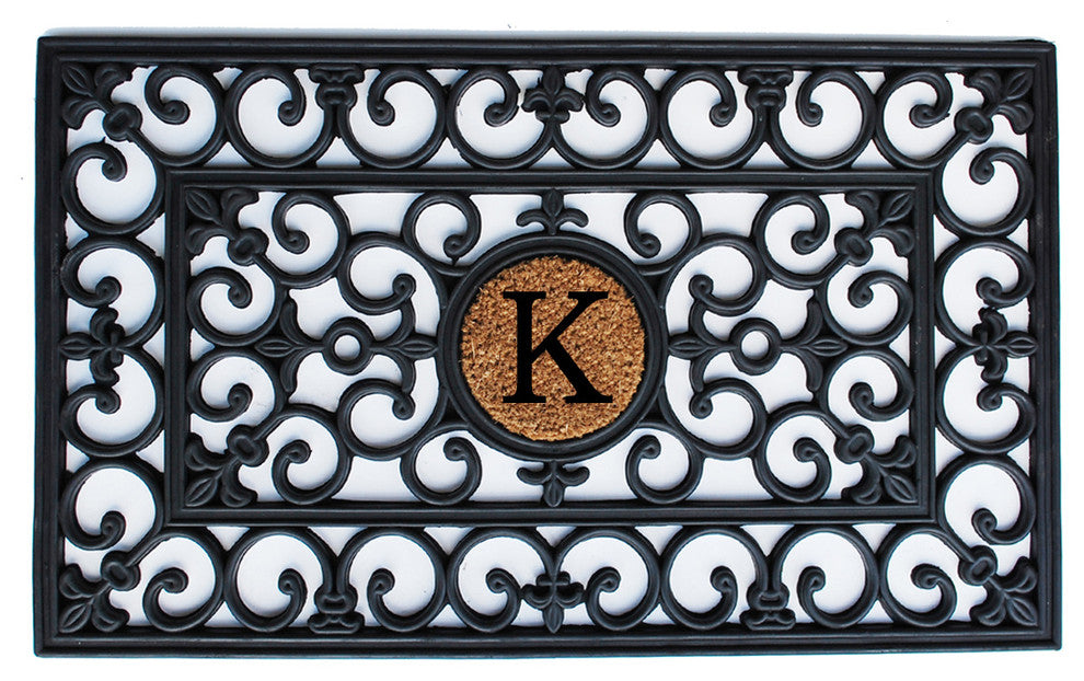 Rubber Monogram Doormat 18"x30", Letter K
