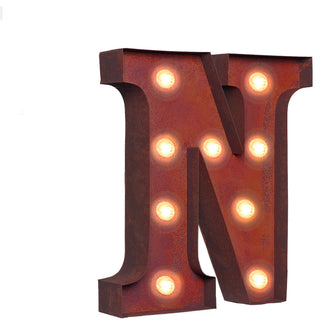 Vintage Retro Lights and Signs Letter "N"