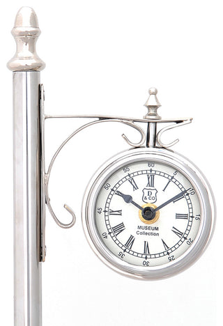 Brass/ Alum. Lamp Post Clock One Sided