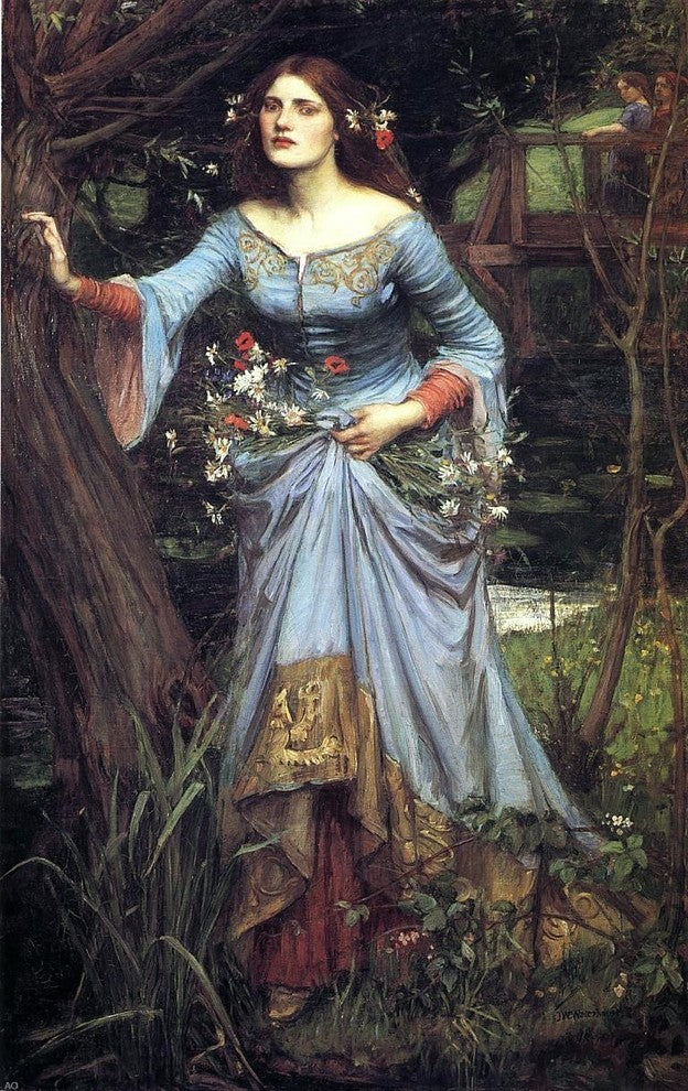 John William Waterhouse Ophelia, Gallery Wrapped Canvas Print, 18"x27"