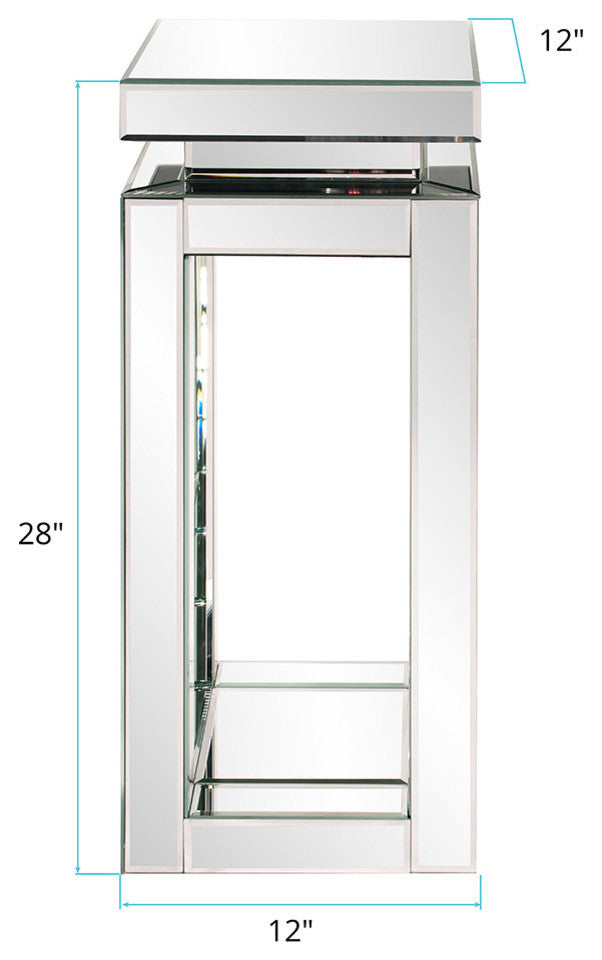 Howard Elliott Mirrored Pedestal Table, small