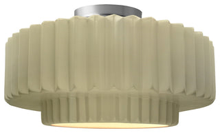 Radiance Medium Tier Pleated Semi-Flush, Vanilla Frame, Brushed Nickel, LED