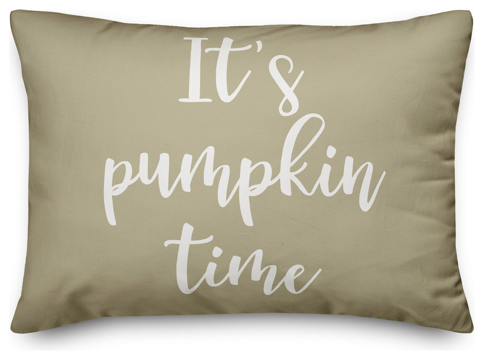 It's Pumpkin Time Lumbar Pillow, Beige, 14"x20"
