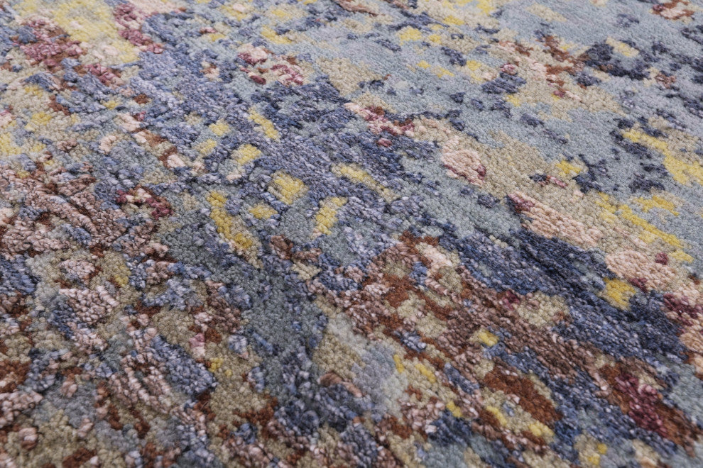 Abstract Hand Knotted Wool & Silk Rug 7' 11" X 10' 0" - Q14867