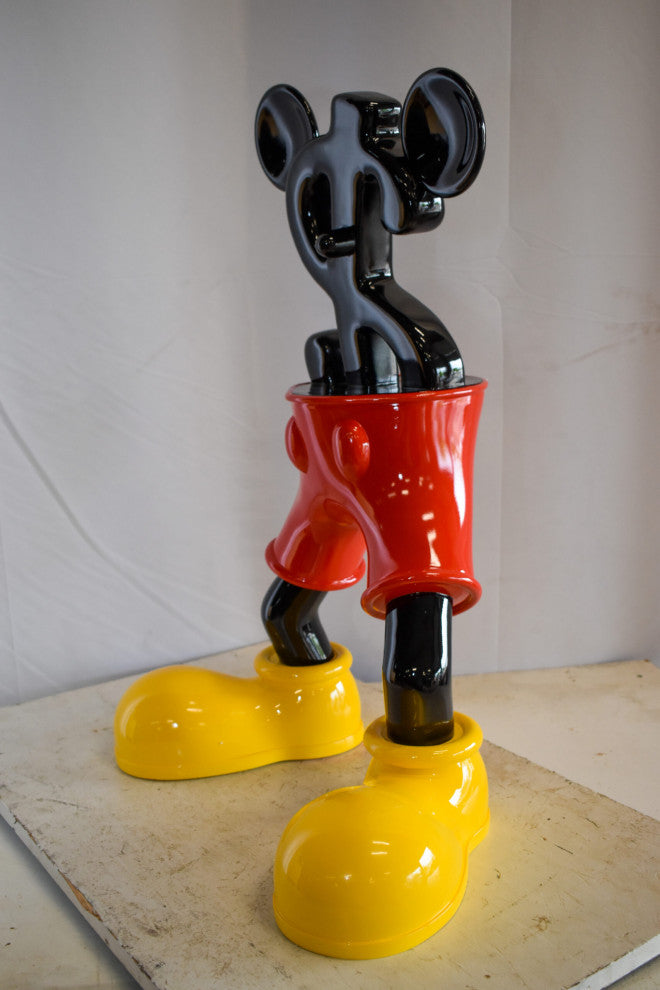 Distinctive and Playful Mickey Themed Dollar Sign Resin Statue 22" x 15" x 29"