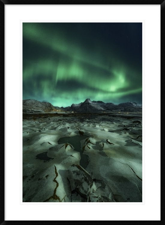 "Ice Cracking" Framed Digital Print by Javier De La, 28"x38"