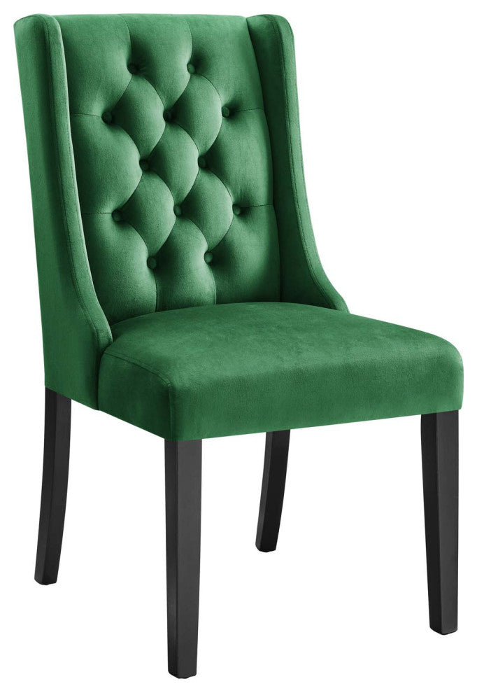Baronet Performance Velvet Dining Chairs, Set of 2, Emerald