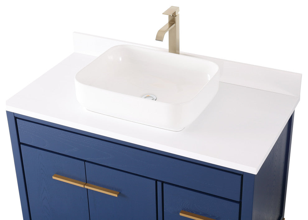 42" Tennant Brand Modern Style Blue Beatrice Vessel Sink Bathroom Vanity