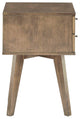 Donna 2-Drawer Wood Finish Nightstand, Gray