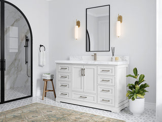 Boston 60 Single Bathroom Vanity in White 1.5" Empira Quartz