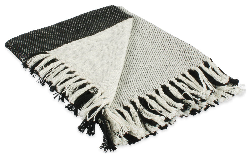 Black Four Square Throw