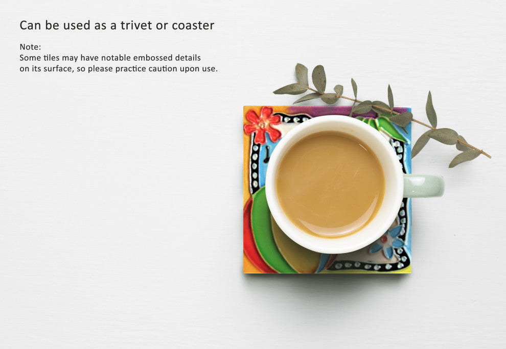 4x4" Life Is A Beach Ceramic Art Tile Drink Holder Coaster