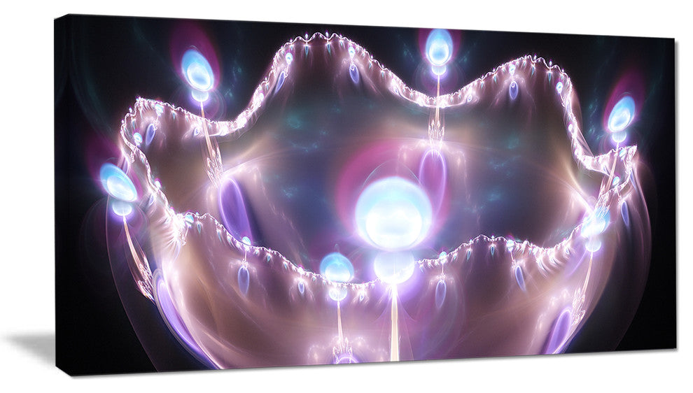 3D Surreal Purple Illustration, Abstract Canvas Art Print, 40x20