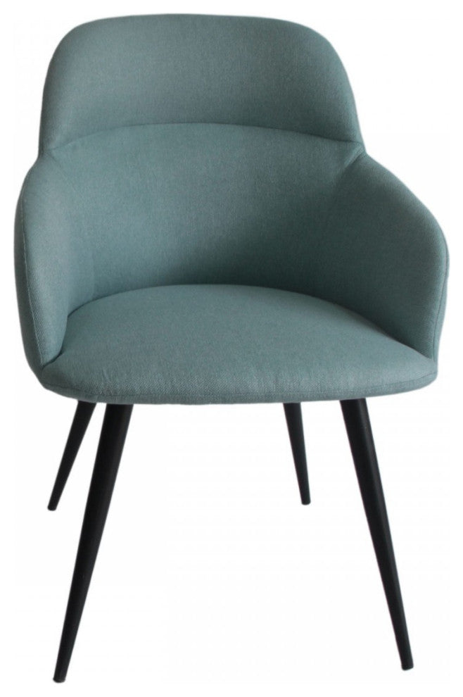 Teal and Black Linen Ergo Modern Dining Chair