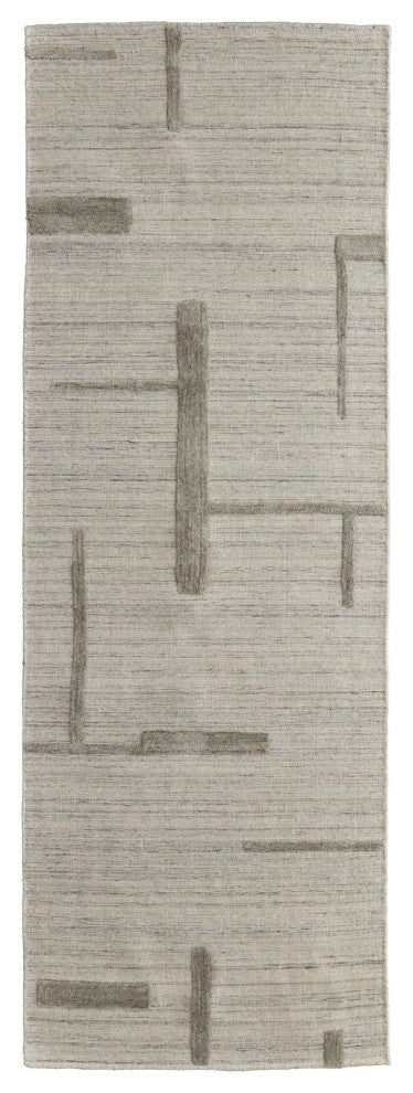 Longridge T8002 Modern/Casual/Scandinavian Area Rug, Ivory/Tan, 2'9"x8'