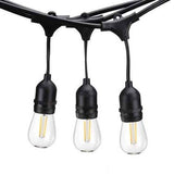120V Commercial Outdoor Dimmable LED Light String, 24 Bulb / 49' Length