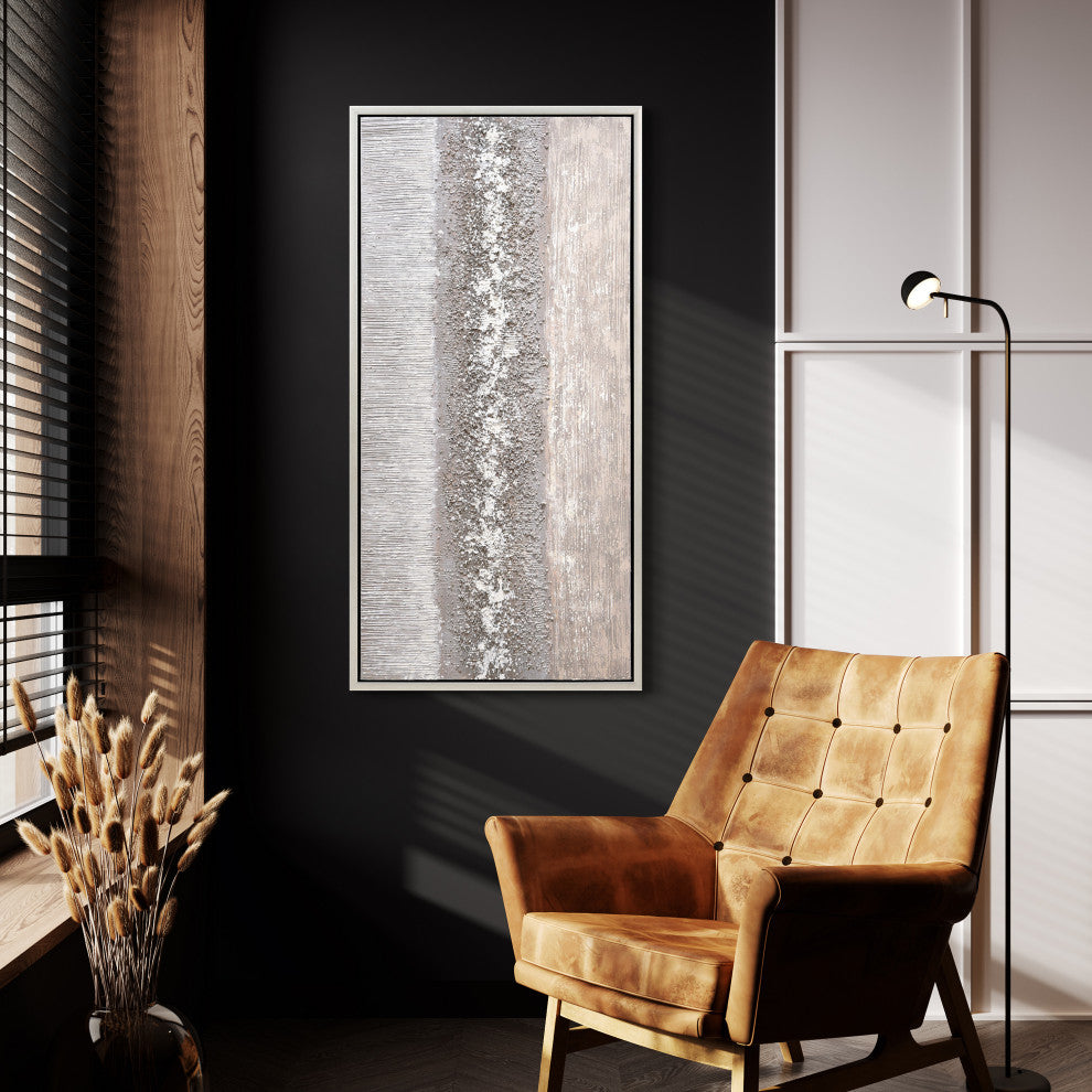 Sandpath Abstract Textured Metallic Hand Painted Canvas Wall Art, Mar-Cb7448-2448f
