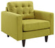 Modern Contemporary Living Room Armchair and Sofa, Wheatgrass, 2-Piece Set