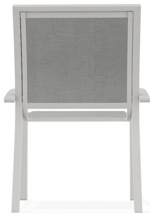 Kendall Sling Stackable Outdoor Dining Chair, Alloy/Snow
