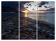 "Gloomy Sea Coast at Sunrise" Metal Wall Art, 3 Panels, 36"x28"