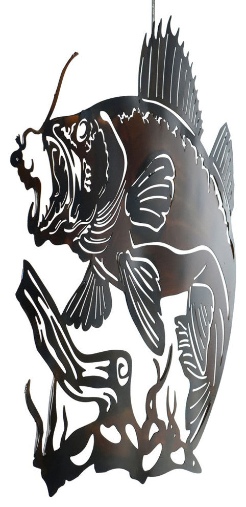 Laser Cut and Heat Colored-Metal Wall Art-Fish-32" x 28"