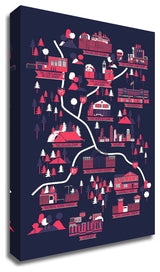 "The Walking Dead Map" by Robert Farkas, Print on Canvas, 14"x26"