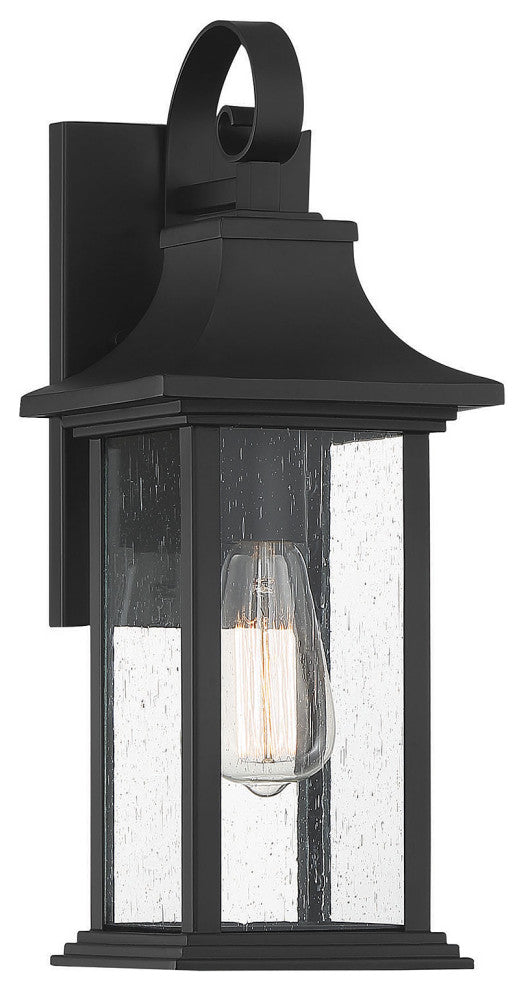 Hancock Matte Black 1-Light Outdoor Sconce, 7x17