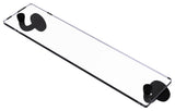 Remi 22" Glass Vanity Shelf with Beveled Edges, Matte Black